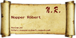 Nopper Róbert névjegykártya